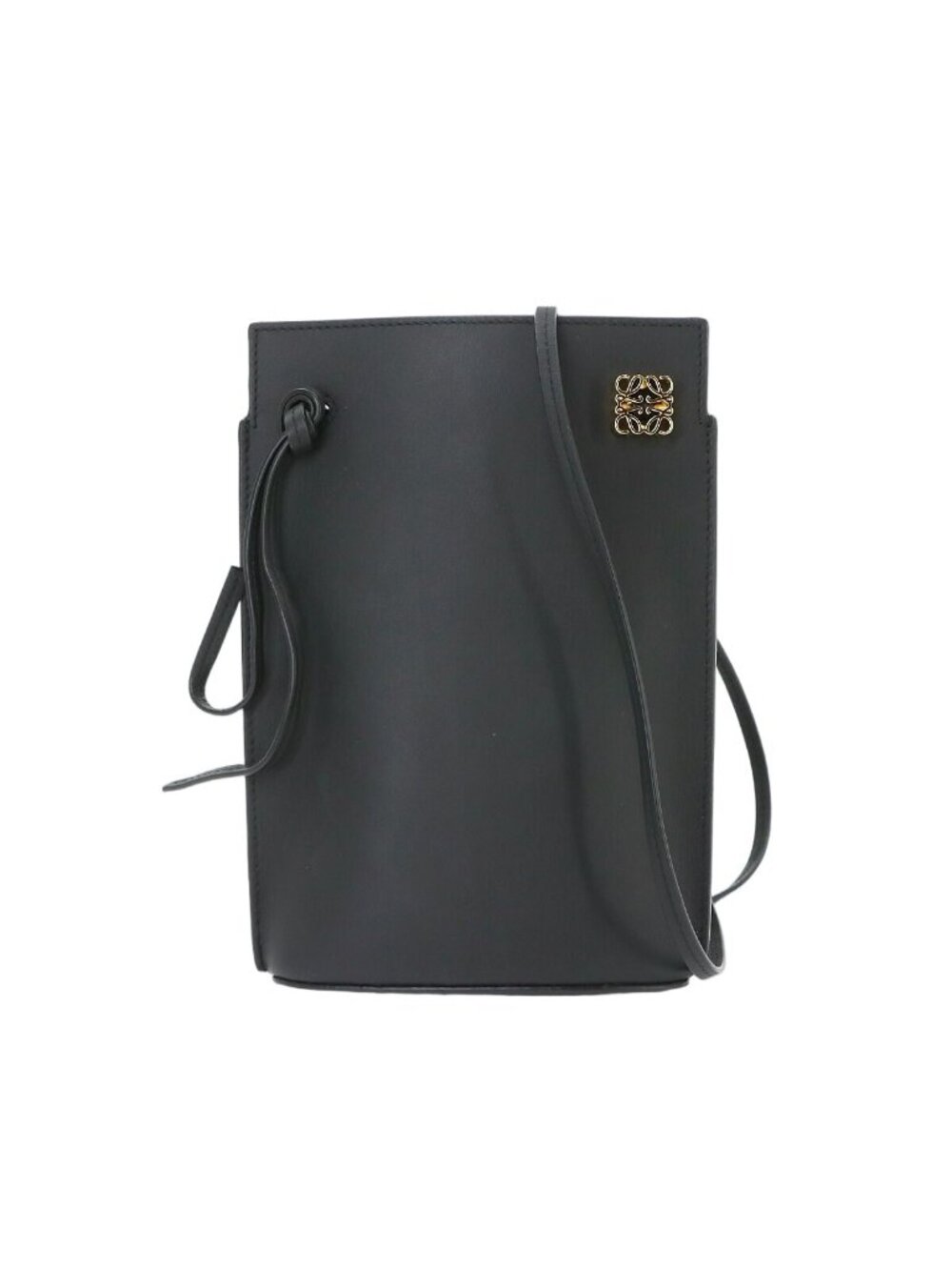 Loewe Dice Pocket Shoulder Bag Leather Black Gold